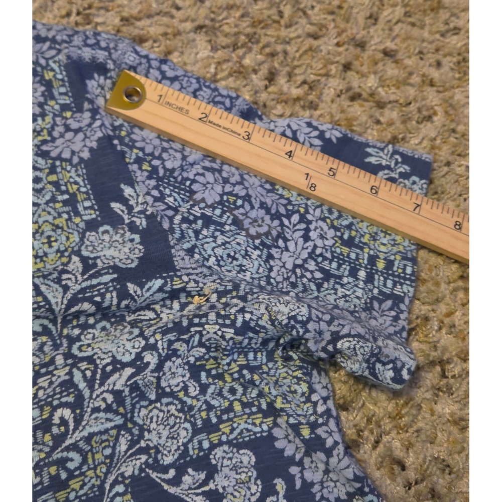 J.Jill Pima‎ Slub-Knit V-Neck Floral Print Blouse Women's Size Large Multicolor - Picture 5 of 7